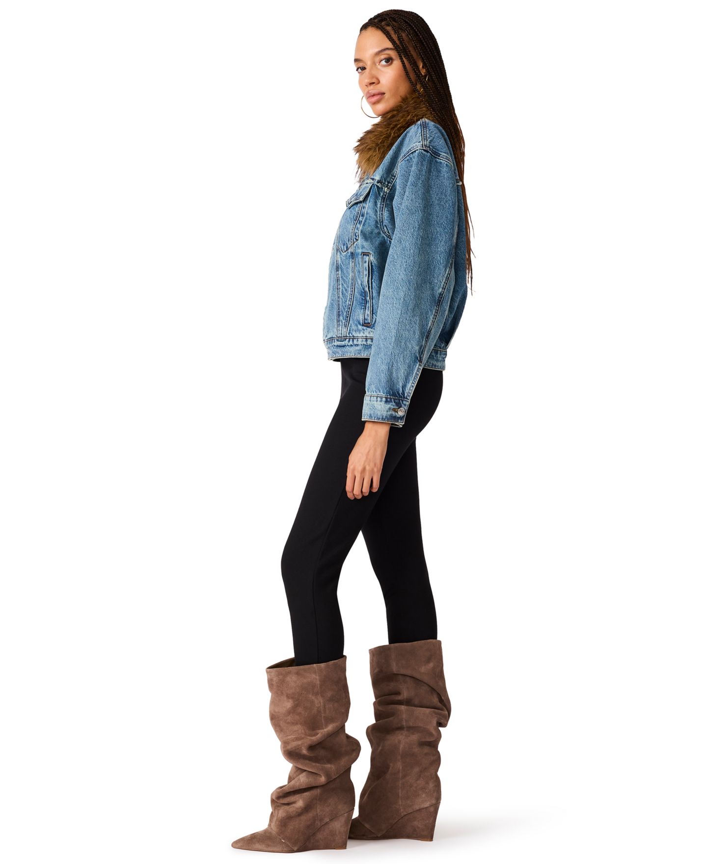 Женская укороченная джинсовая куртка Steve Madden Marky, цвет: Варёный — фото 3