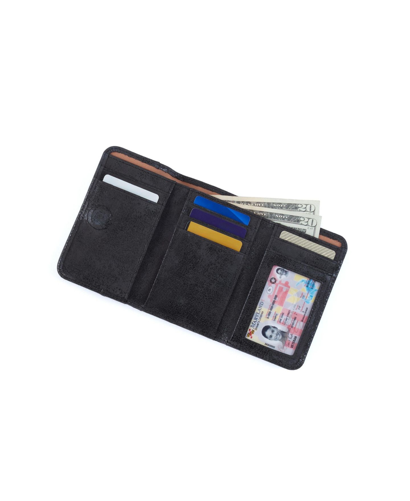 Женский кошелёк HOBO Jill Trifold Wallet, цвет: Чёрный — фото 3