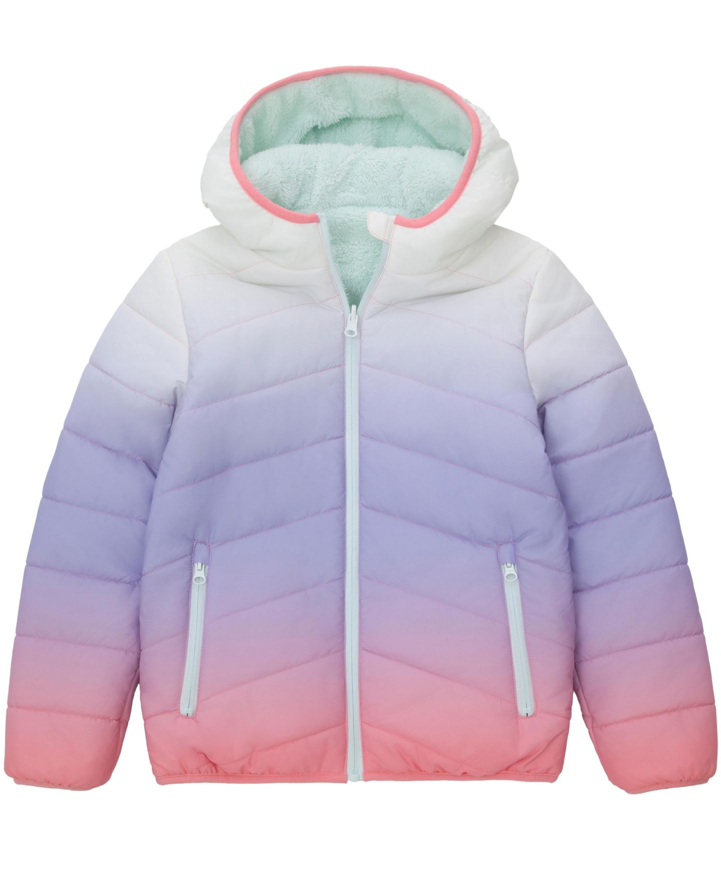 Куртка Rokka&Rolla Reversible Fleece для девочек, цвет: Cotton Candy Ombre — фото 4