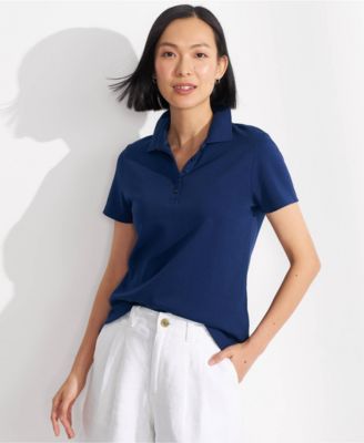 トップス SUPIMA COTTON S/S POLO SHIRT Lands' End Women's Supima Cotton Polo Shirt - Macy's