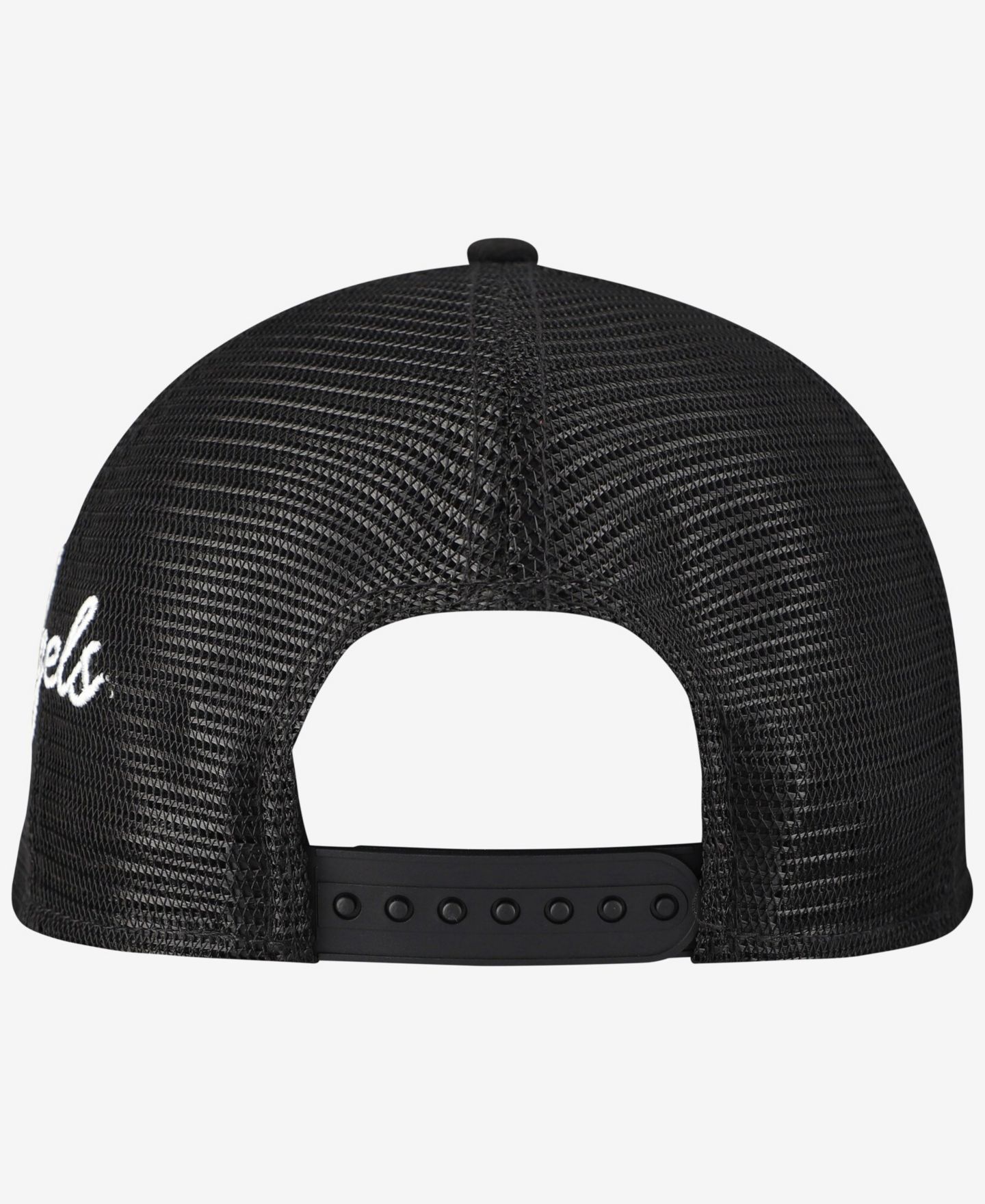 Мужская кепка New Era Black Los Angeles Angels Side Script 9FORTY A-Frame Trucker Adjustable Hat — фото 4