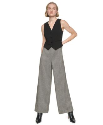 Women's Sleeveless Wide-Leg Vest Jumpsuit