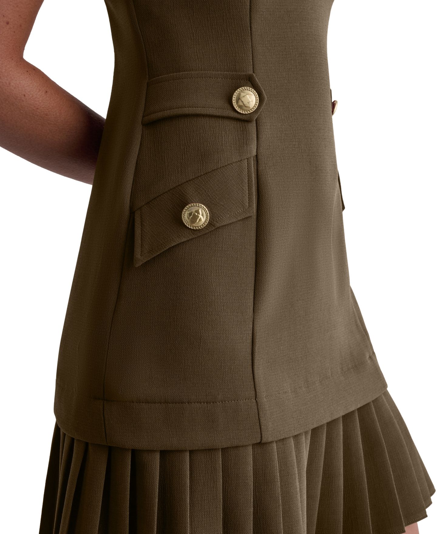 Женское платье BCBG Sleeveless Boat-Neck A-Line Dropwaist Mini, цвет: Бронзовый — фото 6