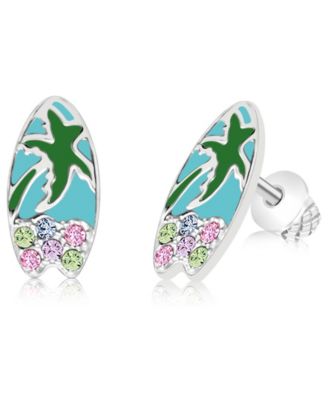 Kids Surfboard Hypoallergenic Earrings for Girls with Surgical Titanium Screwbacks
