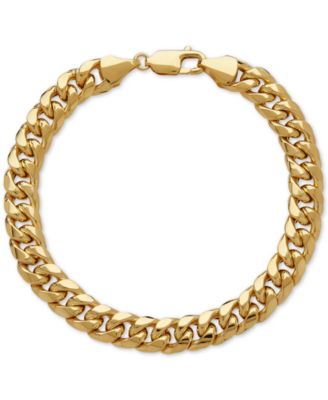 Italian Gold Men's Cuban Link Bracelet in 10k Gold - Macy's