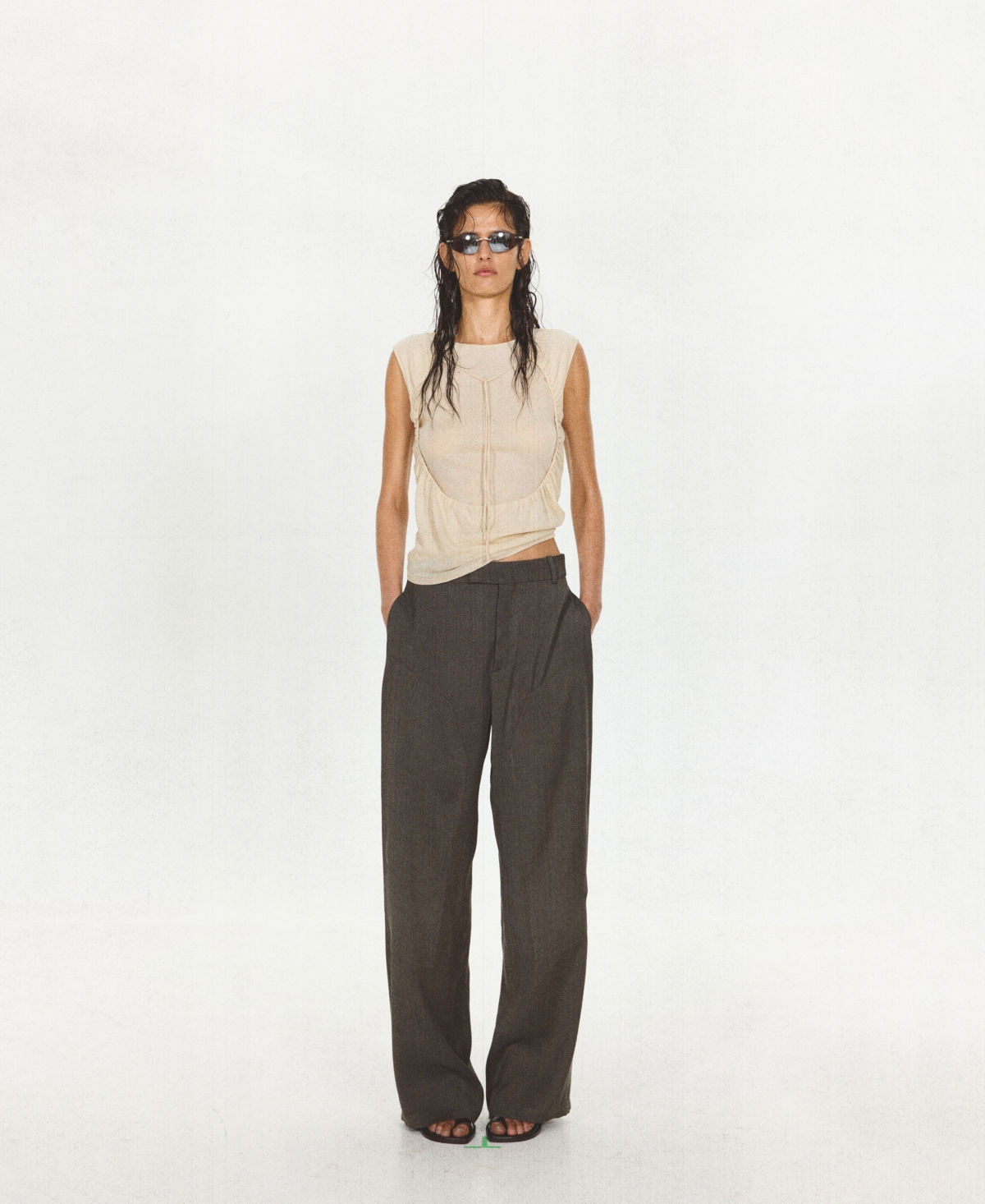 Mango Women's Gathered Opening Overlay Top