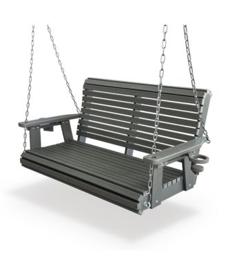 2-Seater 4 FT HDPE Porch Swing, Ultra Weather-Resistant, Heavy Duty 1200 LBS, for Outdoor Patio Garden Yard