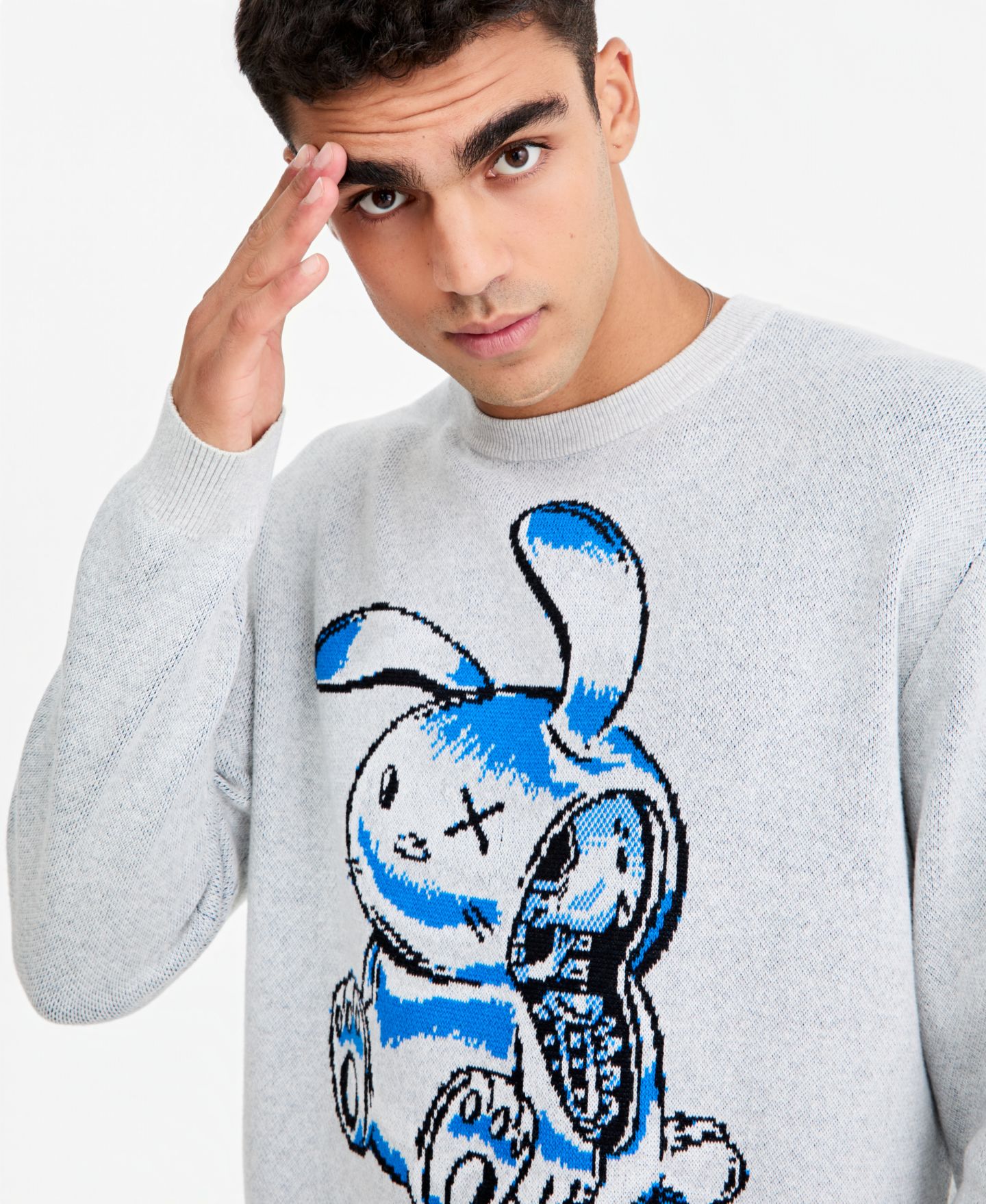 Мужской свитер Mode of One Graphic Crewneck Long-Sleeve Sweater, цвет: Сланцевый — фото 3