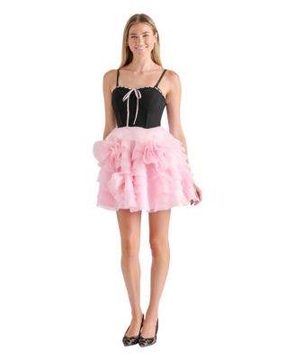 Juniors' Sweetheart Tiered Mini Dress