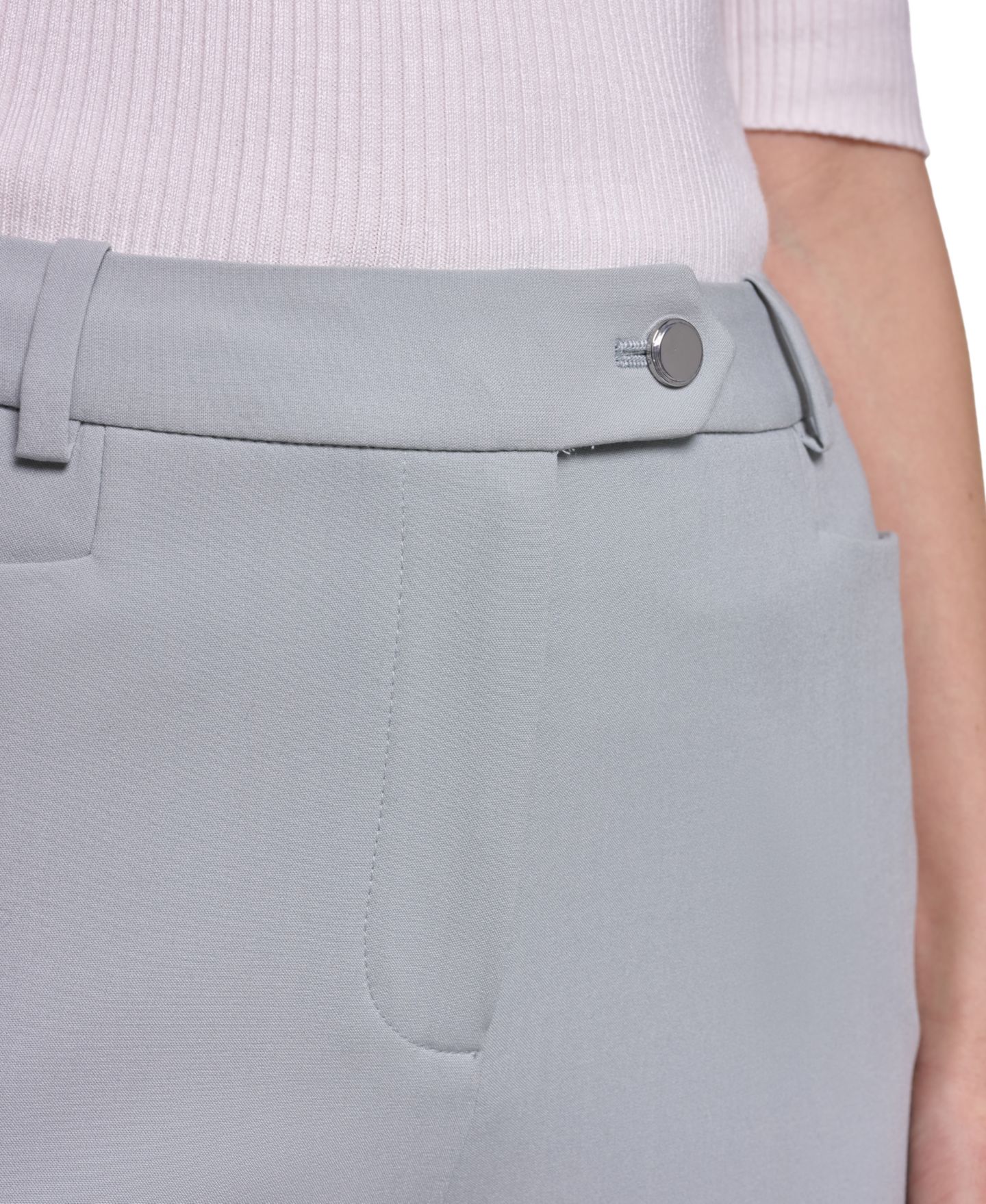 Женские прямые брюки Calvin Klein современного кроя с высокой посадкой, цвет: Серебряный шалфейный — фото 4
