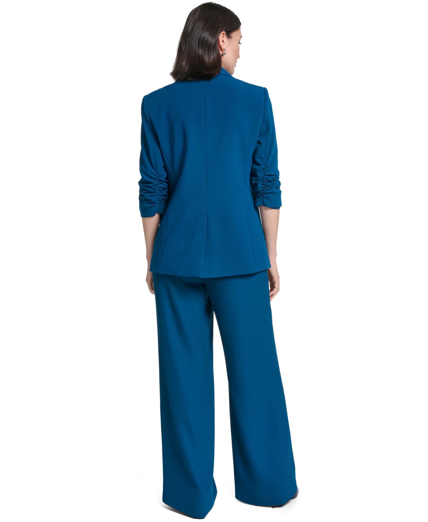 Женская куртка Calvin Klein Ruched 3/4-Sleeve Notch Collar One-Button, цвет: Кипарисовый — фото 7