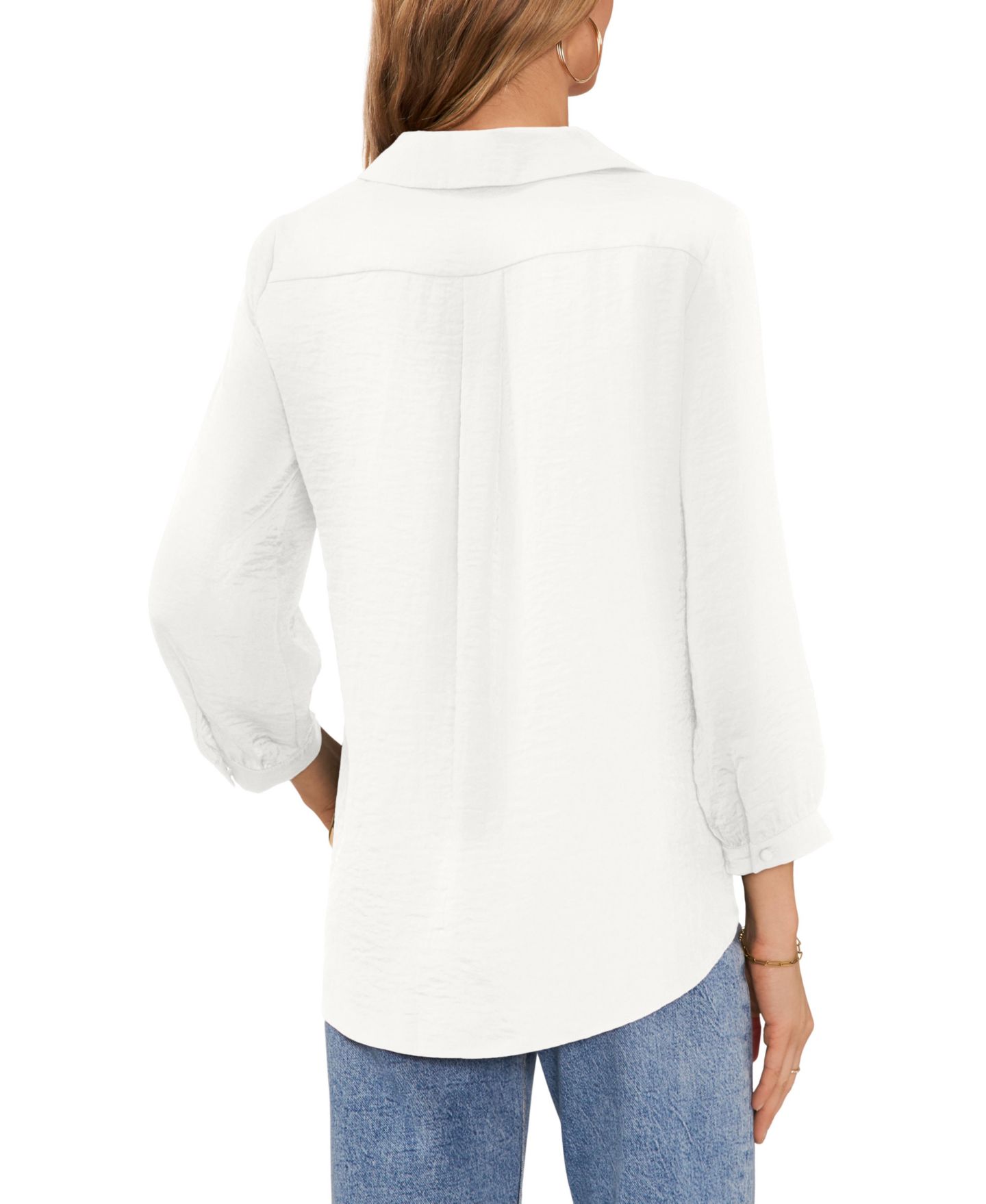 Женский топ Vince Camuto Collared V-Neck Top, цвет: Слоновая кость — фото 5
