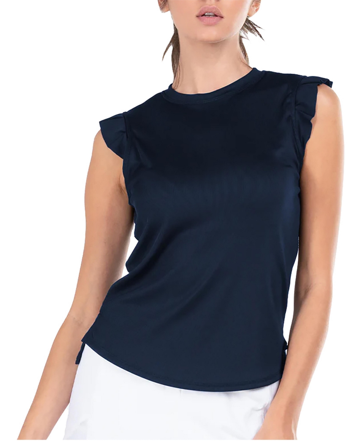 Lucky In Love Women's Bring It On Ribbed Tennis Tank - White
