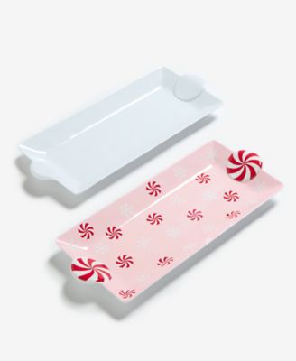 Melamine Peppermint Tray, Set of 2