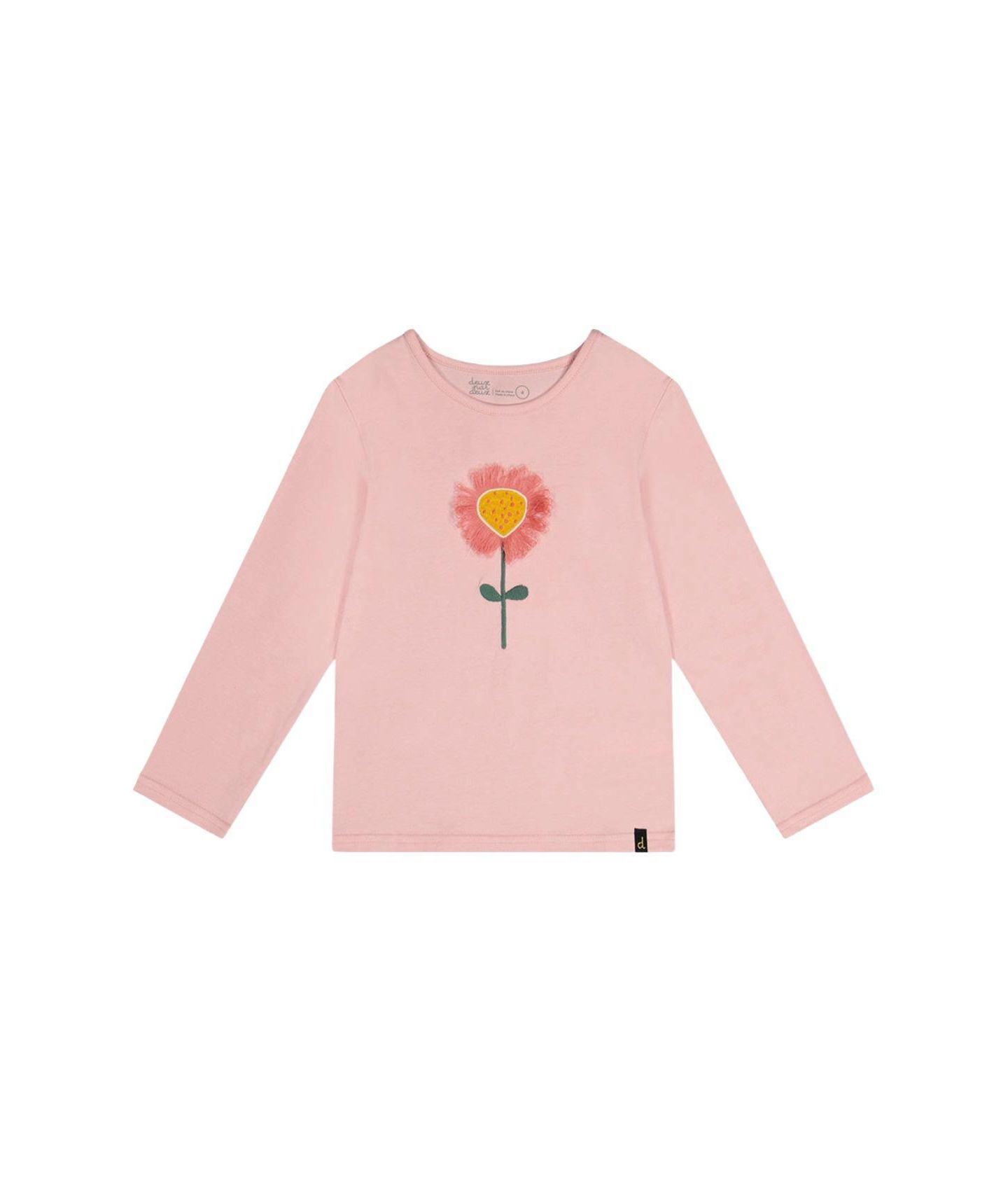 Футболка Deux par Deux Long Sleeve Organic Cotton T-Shirt для девочек-малышей, цвет: Бледный пыльный розовый — фото 1