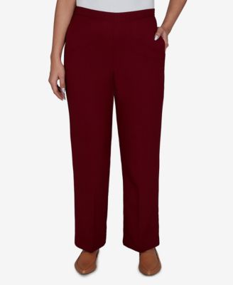 Petite Union Square Textured Pull-On Straight Pants
