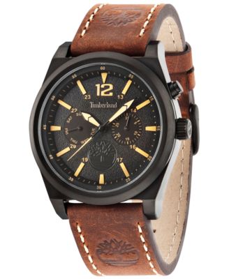 Timberland - Men's Brant Brown Leather Strap Watch 45x53mm TBL14642JSB02