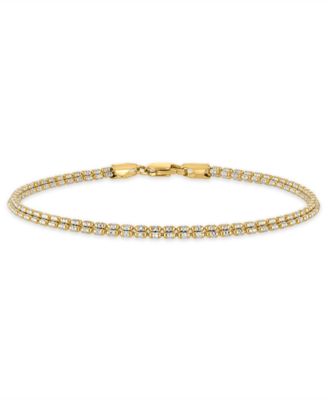 Two-Tone Ice Chain Bracelet in 10k Yellow Gold