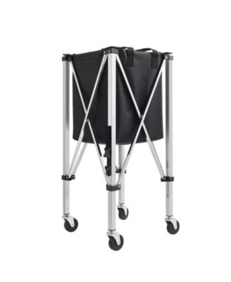 Foldable Tennis Ball Hopper Cart with Wheels, Holds 200 Balls
