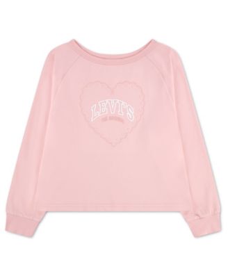 Girls' 7-16 Heart Knit Long-Sleeve Top