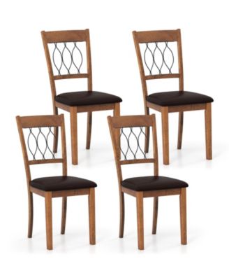 Fabric Dining Chair Set of 4 With Padded Seat Elegant Backrest for Restaurant