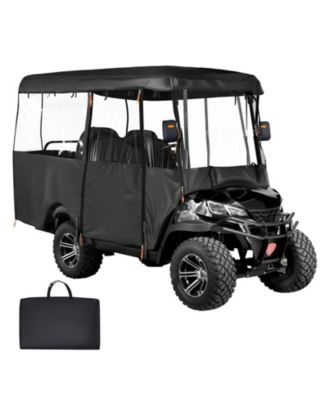 Passenger Golf Cart Cover, 420D Oxford with Clear Front and Wind Hooks