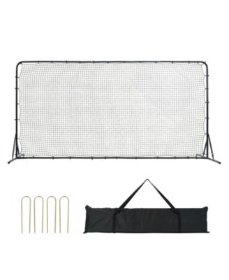 Soccer Rebounder Net, 12x6 ft Steel Frame Kickback Wall with Carry Bag