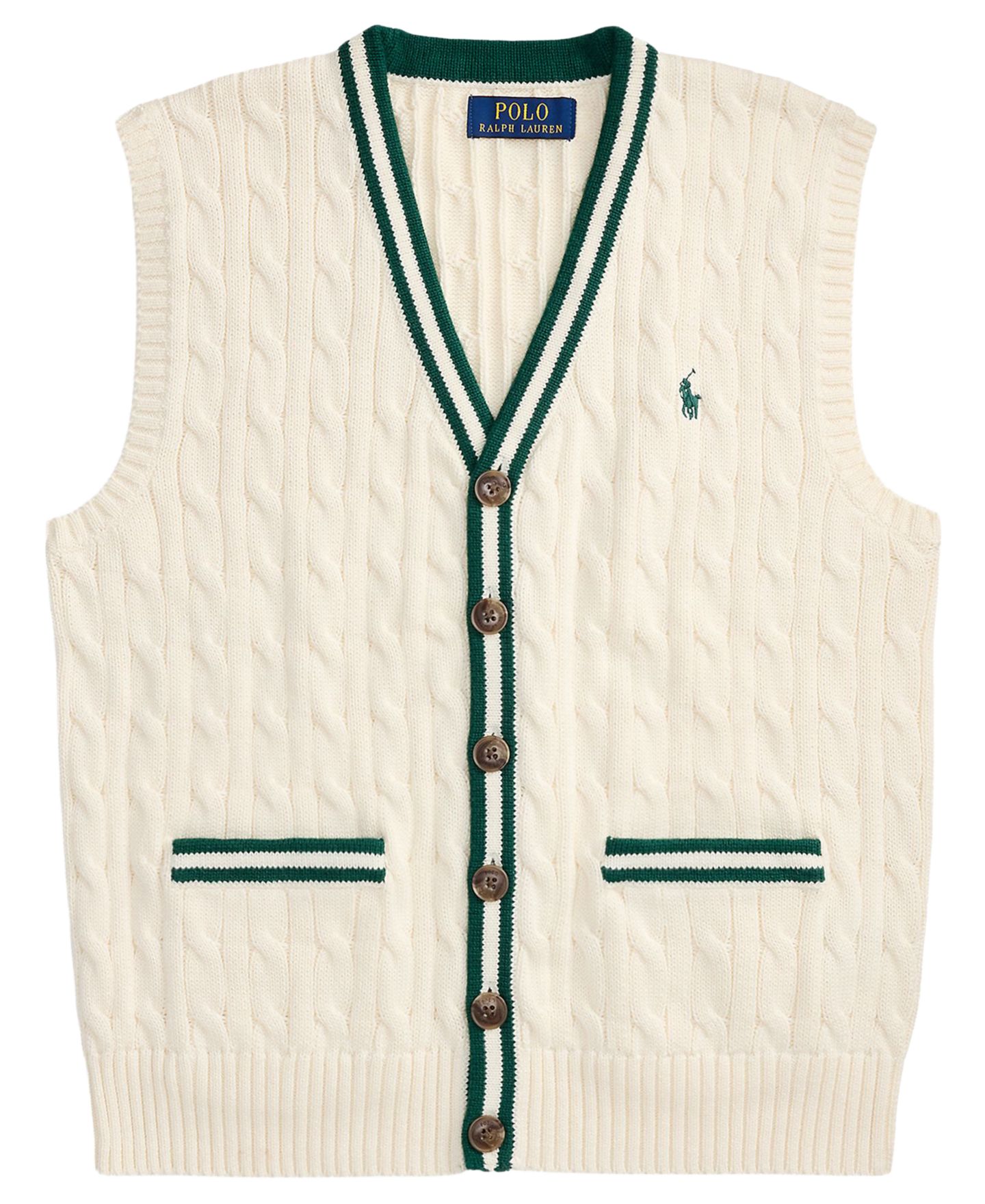 Жилет Polo Ralph Lauren Relaxed Fit Sweater Vest для мальчиков, цвет: Кремовый — фото 4