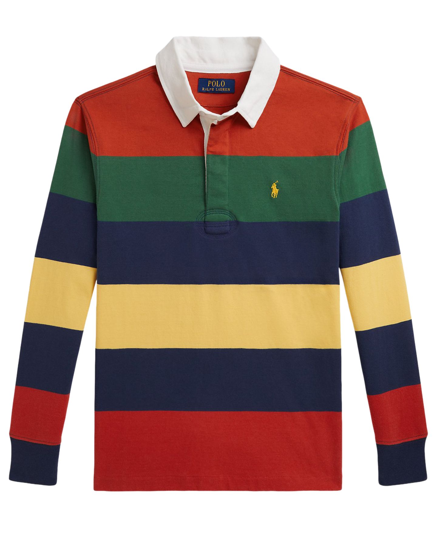 Рубашка Polo Ralph Lauren Striped Rugby для мальчиков, цвет: Красный разноцветный — фото 1
