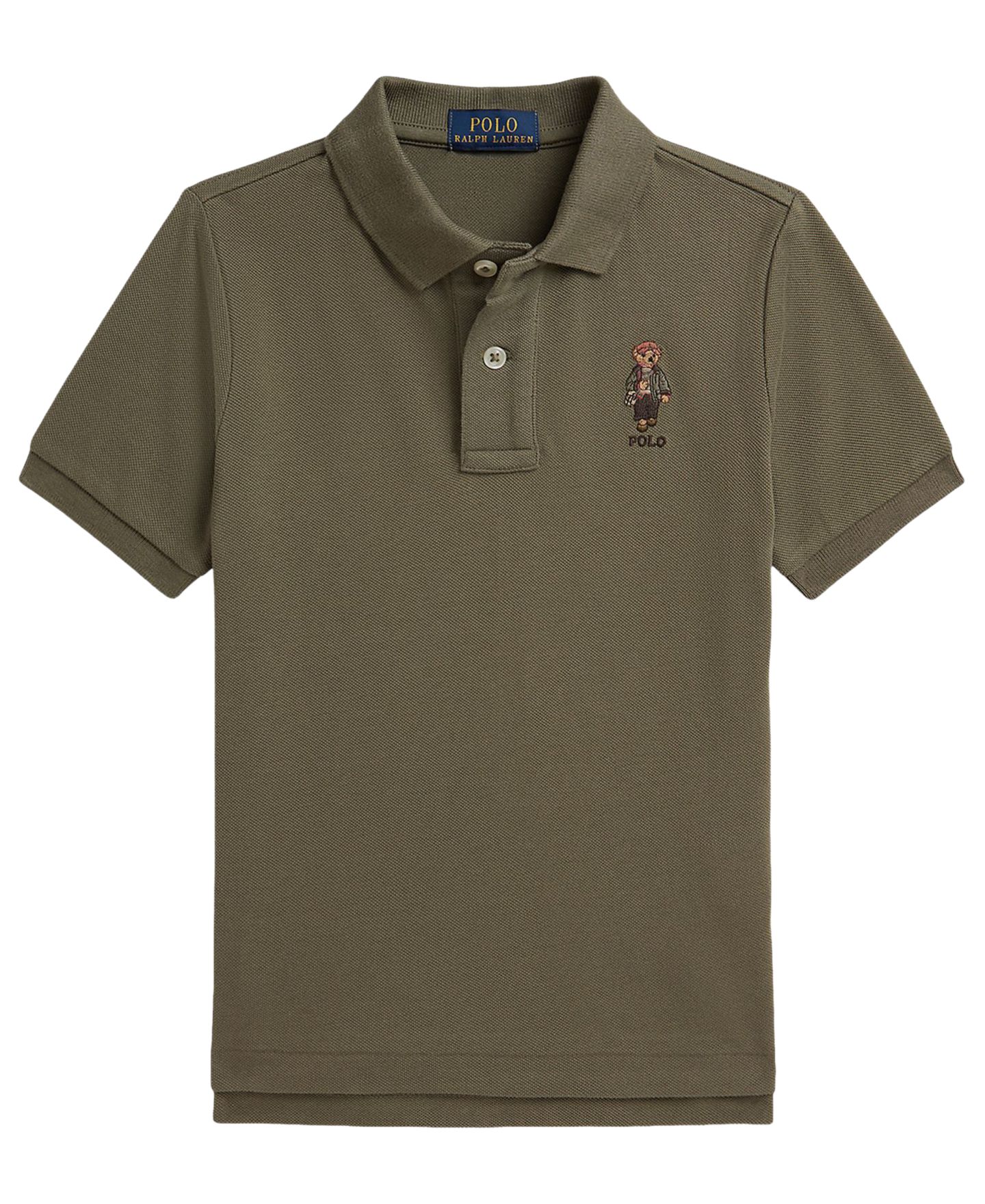 Поло Polo Ralph Lauren Polo Bear Solid Polo Shirt для мальчиков, цвет: Оливковый — фото 1