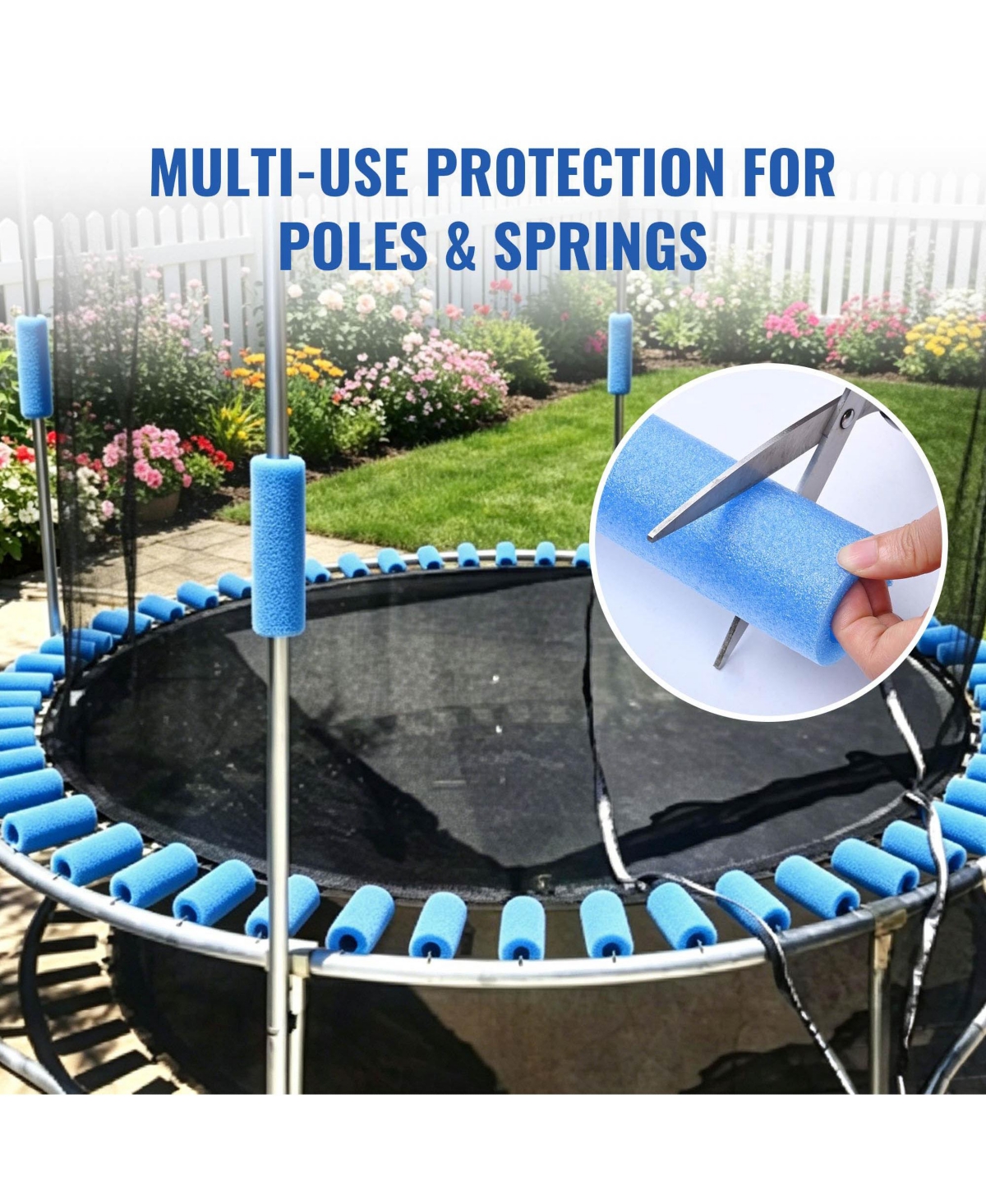 Yescom Pcs Trampoline Pole Foam Sleeves, 1.26 Inch Inner Diameter Outdoor Pvc Trampoline Pole Covers