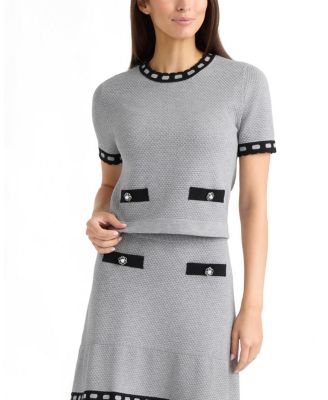 Women’s Short Sleeve Sweater with Contrast Trim