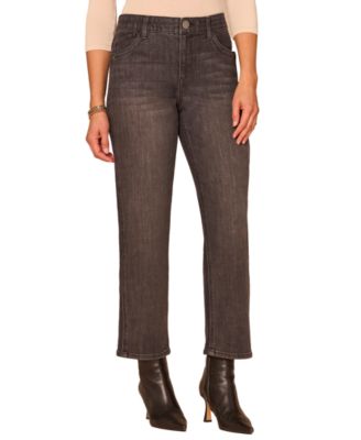 Petite "Ab"Solution High-Rise Relaxed Straight-Leg Ankle Jeans