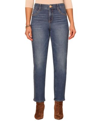 Petite "Ab"Solution High-Rise Relaxed Straight-Leg Ankle Jeans
