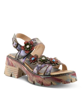 Women's Macha Leather Sandal with Ankle Strap