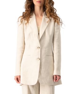 Women's Tailored Linen Two-Button Blazer