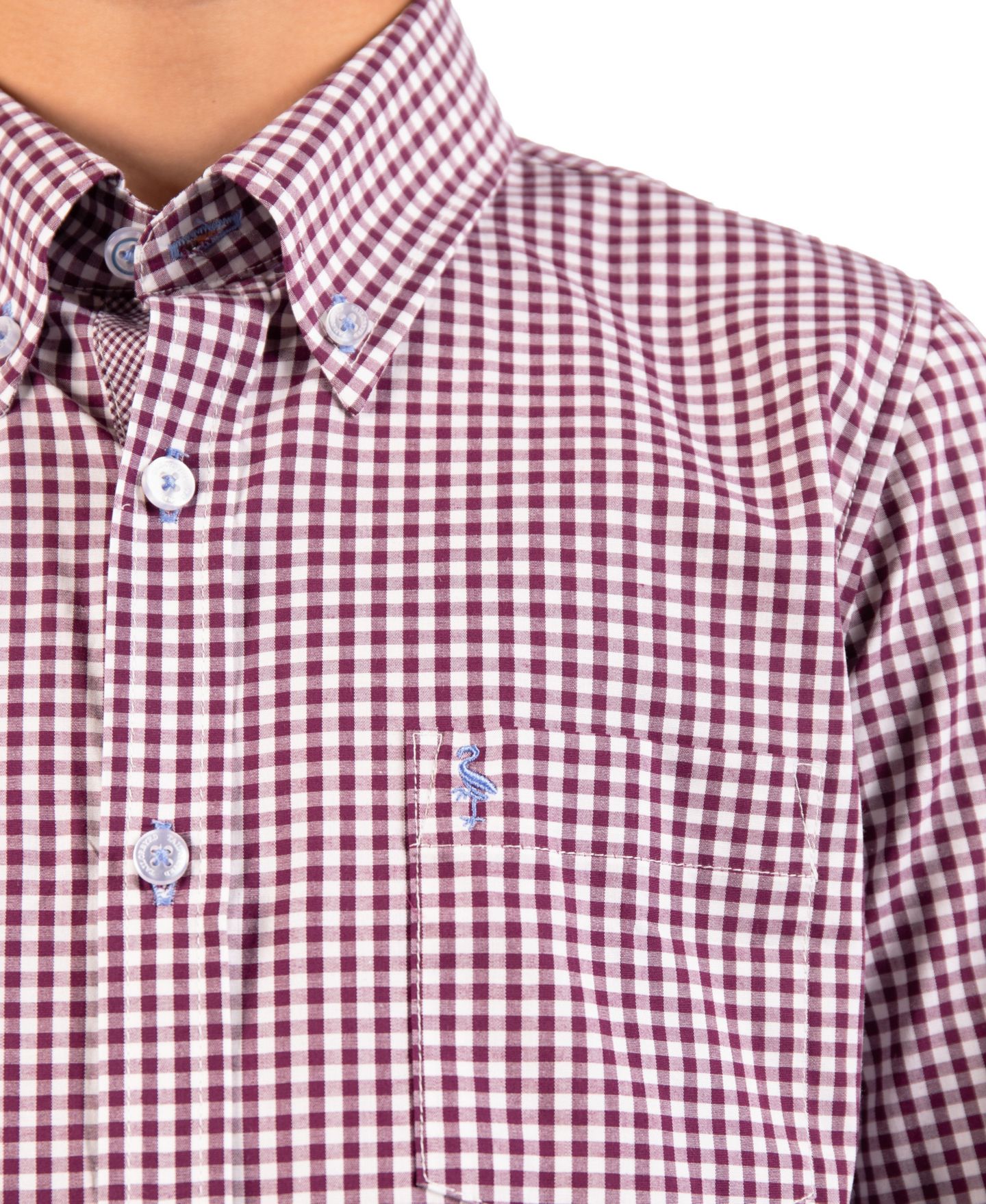 Рубашка Tailorbyrd Signature Gingham Long Sleeve Shirt для мальчиков, цвет: Баклажановый — фото 4