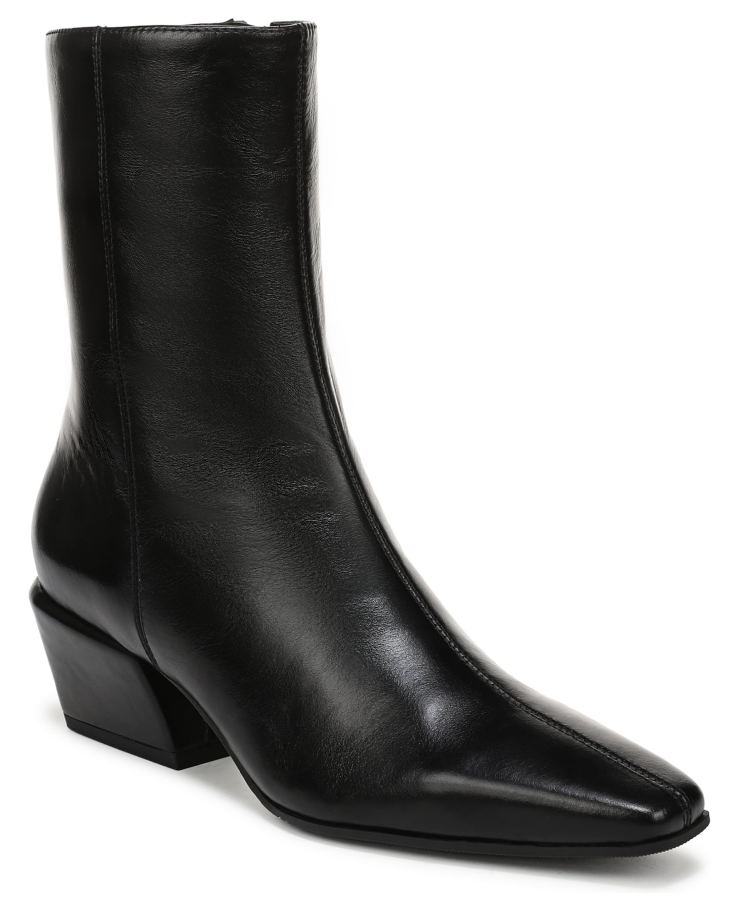 Женские ботинки Sam Edelman Harmony Zipper Short Booties, цвет: Чёрный кожаный — фото 1