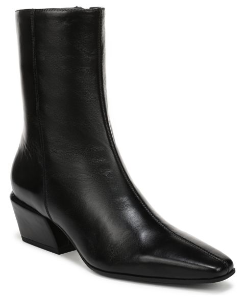 Женские ботинки Sam Edelman Harmony Zipper Short Booties, цвет: Чёрный кожаный