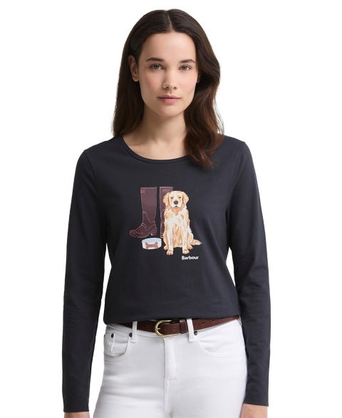 Женская футболка Barbour Hedley Graphic Crewneck, цвет: Тёмный тёмно-синий