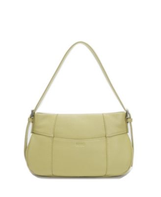 Women's Muse Pebble Leather Shoulder Bag Minimalist Slim East-West Convertible Crossbody Purse