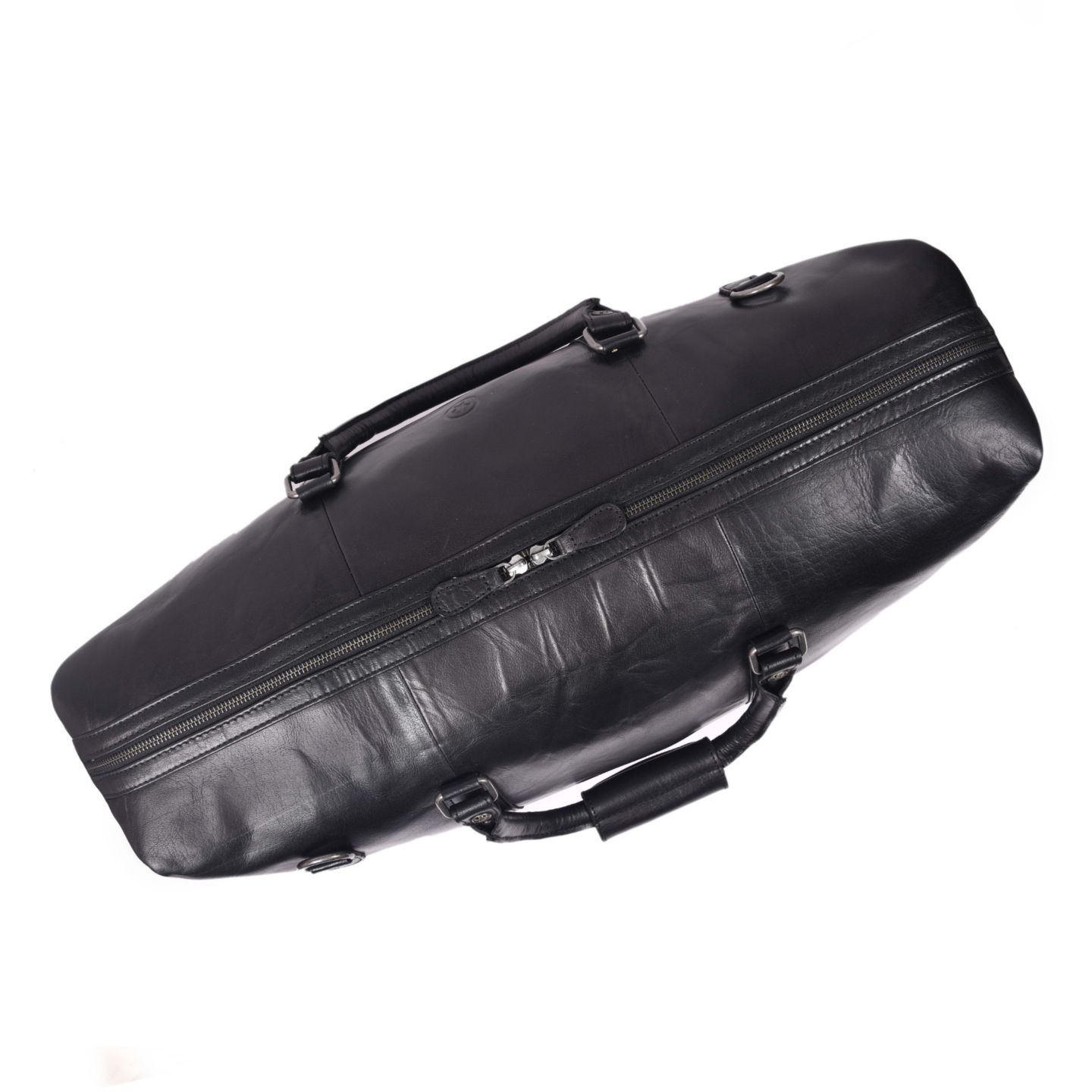 Спортивная сумка Aaron Leather Goods Regal 20 дюймов из кожи, чёрная, цвет: Чёрный — фото 5