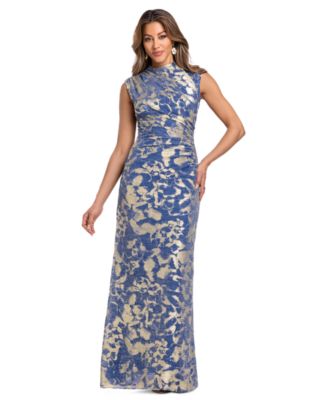 Women's Mock Neck Gown Dress