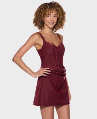 burgundy strappy skater dress fille Vintage Floral Linen Cotton Rental Duration:16 days with hidden no