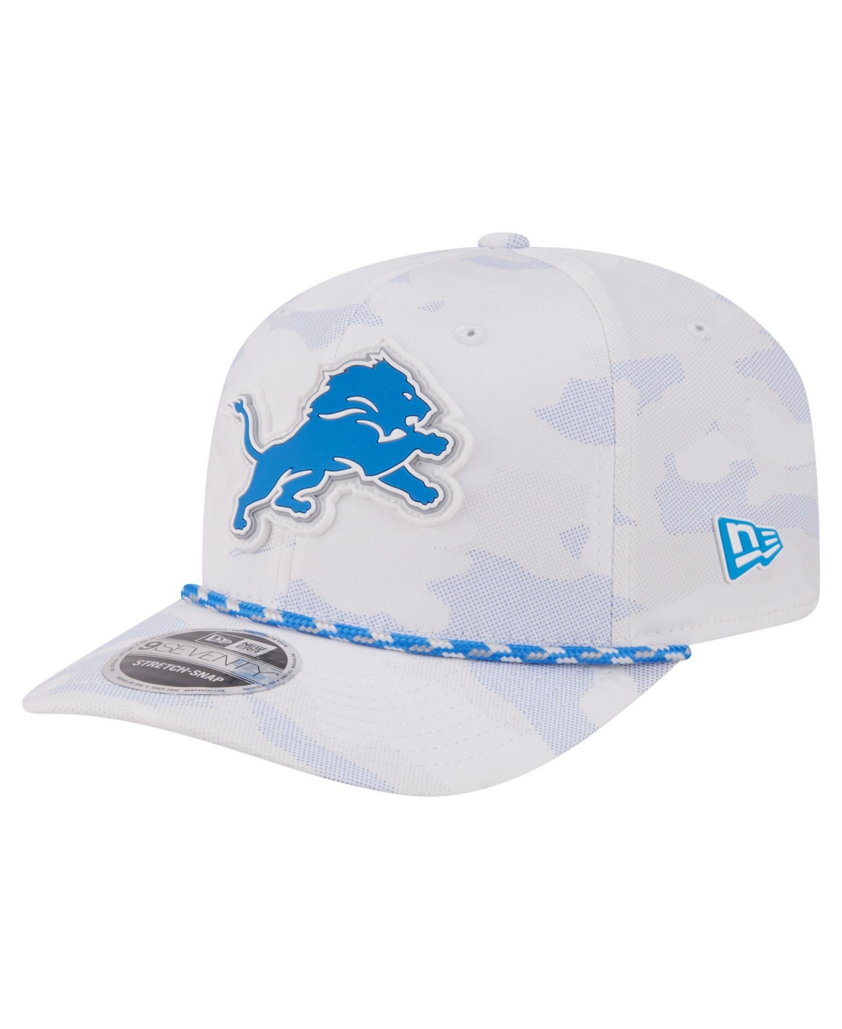 New Era Men's White Detroit Lions Camo Rope 9SEVENTY Adjustable Hat - White