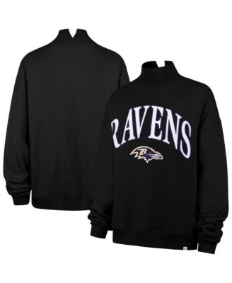 47 Brand Women's Black Baltimore Ravens Oversized Vantage Mock Neck Sweatshirt