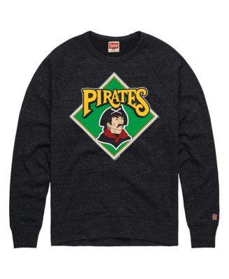 Men's Charcoal Pittsburgh Pirates Cooperstown Collection Raglan Tri-Blend Sweatshirt