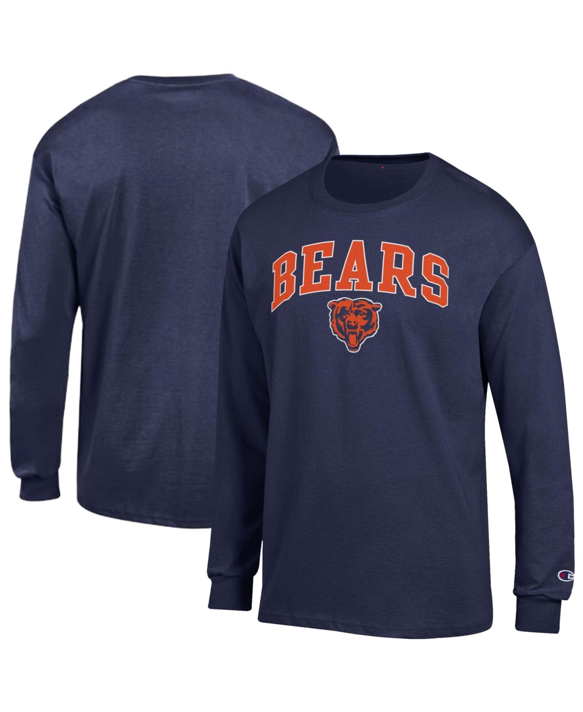 Champion Men's Navy Chicago Bears Arch Over Logo Long Sleeve T-Shirt - Navy