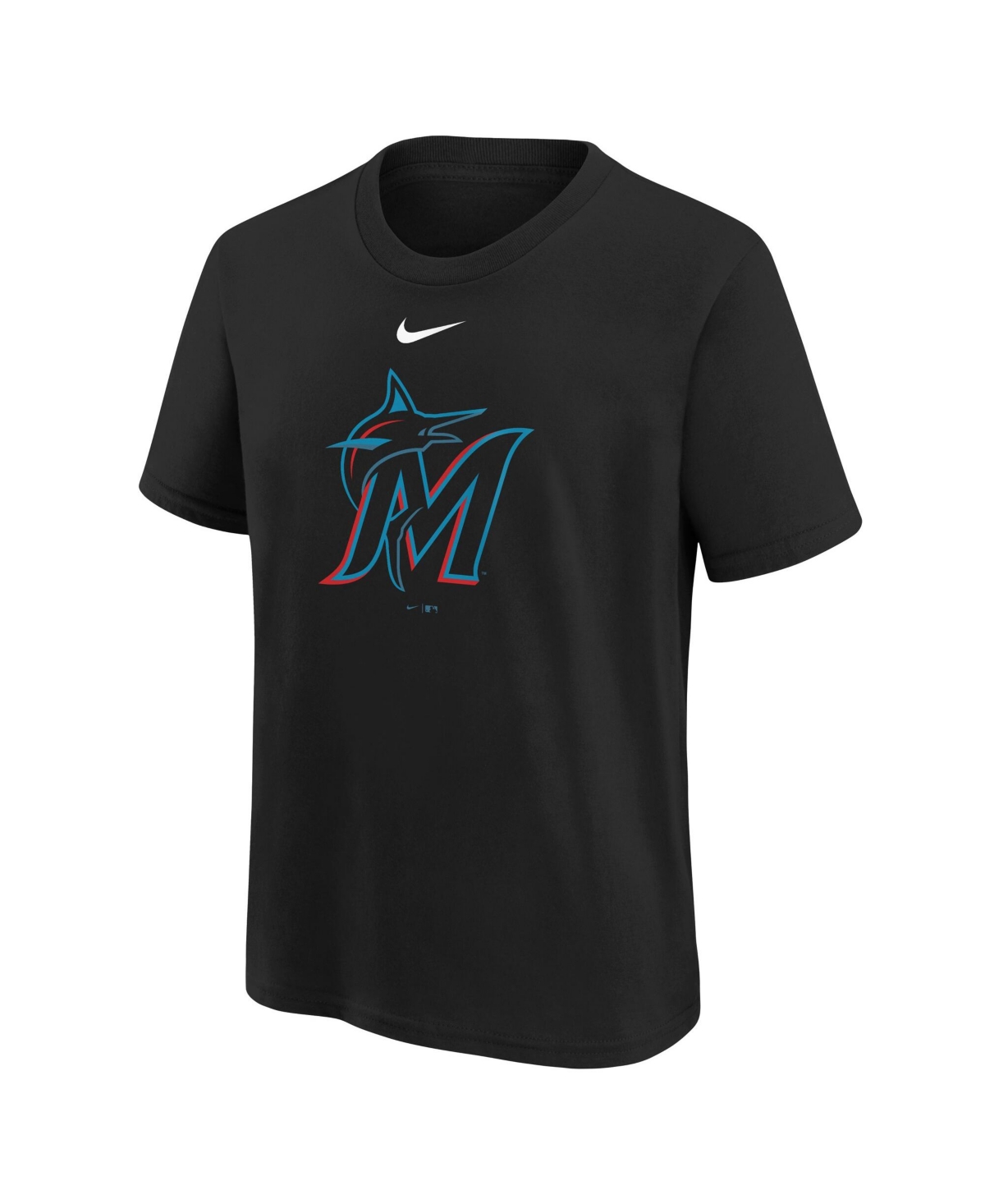 Nike Big Boys and Girls Black Miami Marlins Large Logo T-Shirt