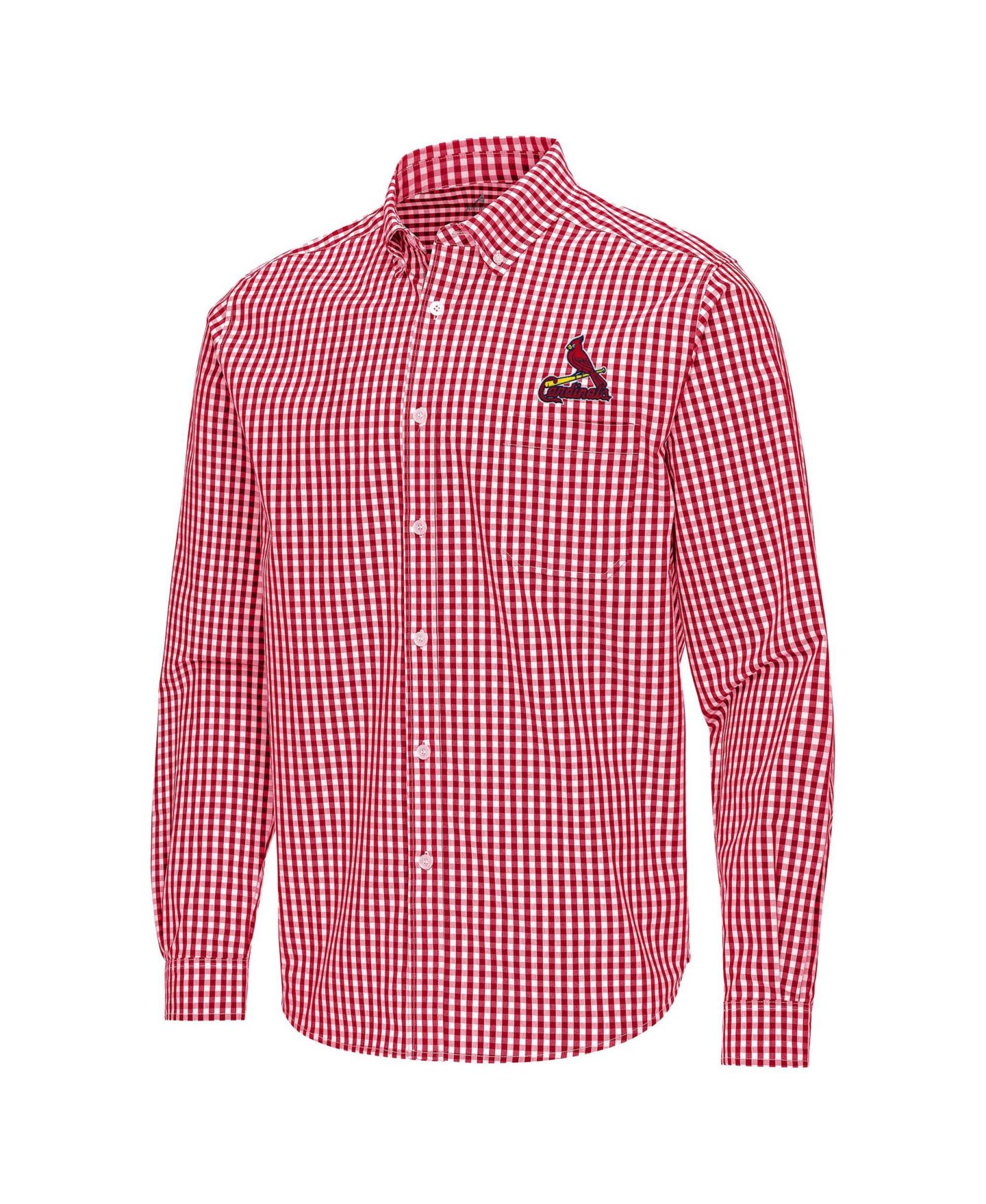 Мужская рубашка Antigua Red St. Louis Cardinals Ellis Woven Tri-Blend Button-Down — фото 3